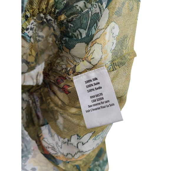 Hemant & Nandita Blouse Keystone Silk Peplum Ruffle Size Small - Picture 8 of 8